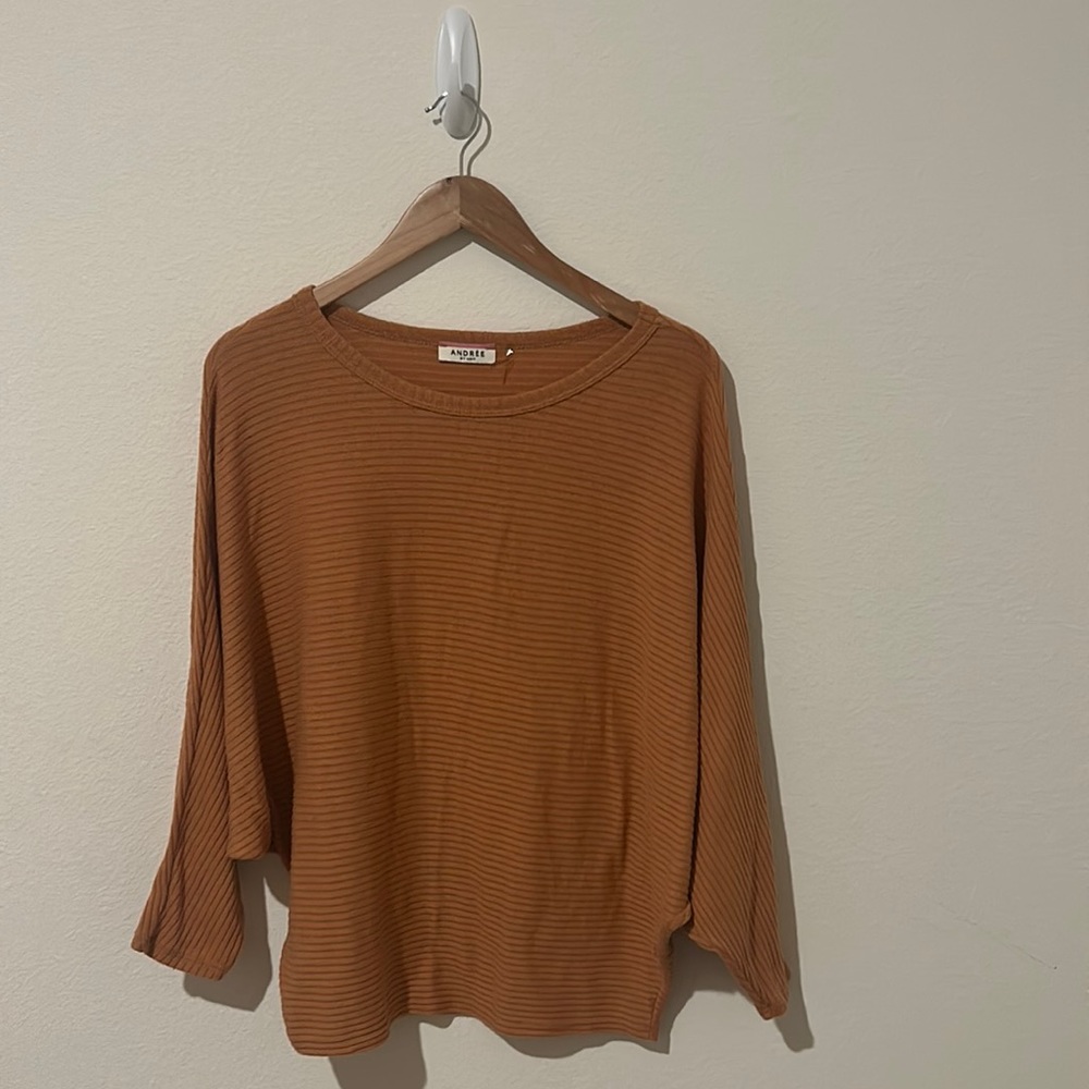 Fall pullover long sleeve shirt , ribbed